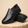 Men's Classic Soft Leather Slip-On Loafers - Comfortable Casual Business Driving Shoes