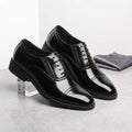Classic Men's High-Gloss Black Oxford Shoes – Elegant Lace-Up Footwear for Business & Formal Occasions