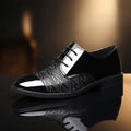 Men's Modern High-Gloss Patent Leather Dress Shoes - Stylish Geometric Pattern Footwear for Parties